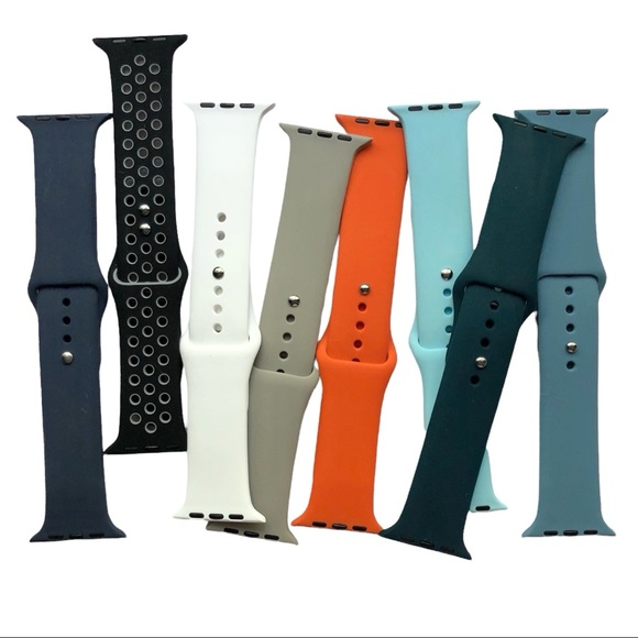 8 Silicone Sport Band Bundle Apple Watch 44/45 M/L NEW - Picture 8 of 10